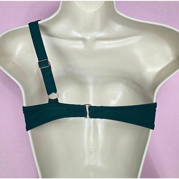 Shade & Shore Lightly Lined Twisted One Shoulder Bikini Top 32B - Picture 2 of 3